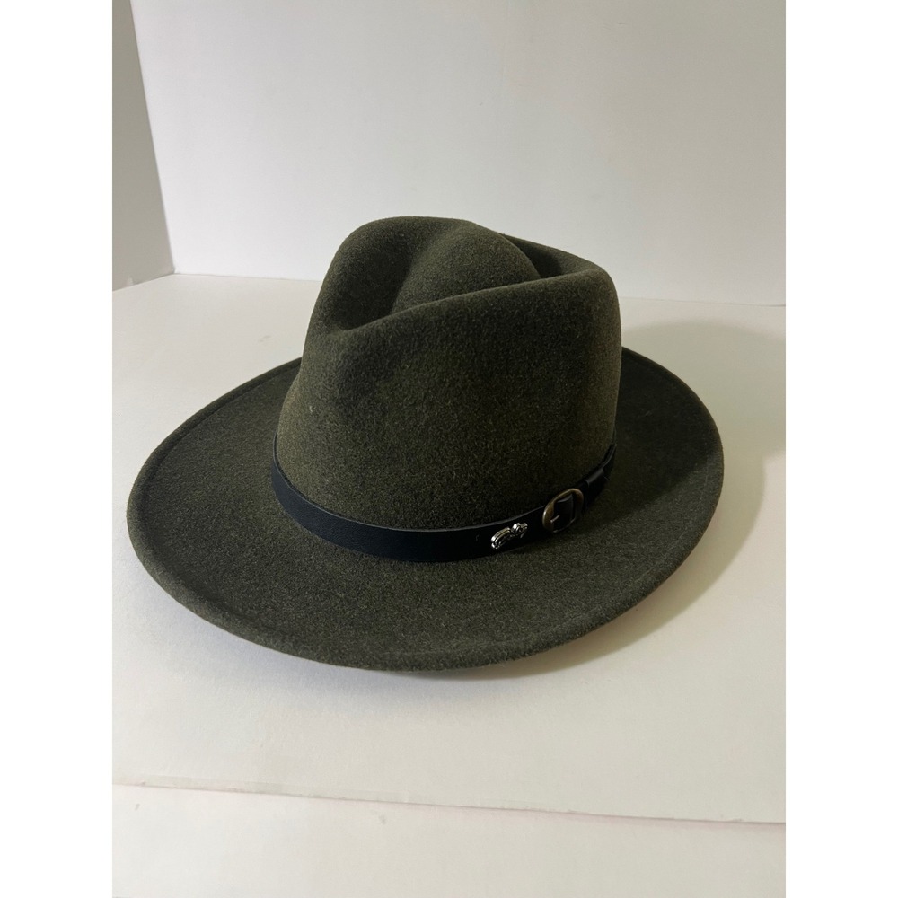 Mens Bailey Of HollywoodWool Briar Fedora Hat Green M Made in USA